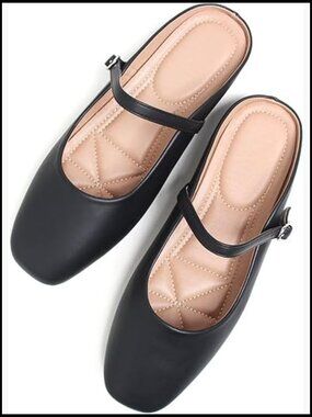 Retro Mary Jane Flats Square Toe Slip On Work Shoes Elegant Minimal Chic
